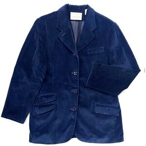 Vintage Women’s Lord & Taylor Fifth Ave Collection Velvet Blazer Jacket in Blue